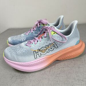 Hoka One One Mach 6 Running Shoes Womens 8.5 B Sneakers Blue Pink Illusion Dusk